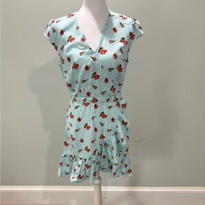 J Crew Mercantile Floral Print V-Neck Dress